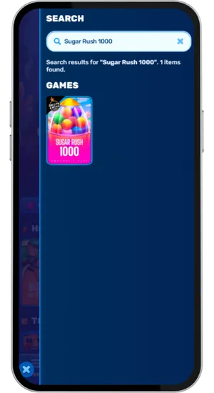 Finding and launching Sugar Rush 1000 in the casino lobby